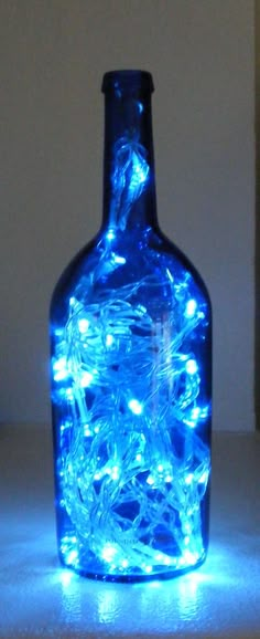 a bottle that has some lights in it