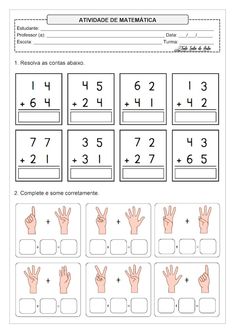 a printable worksheet with numbers and hands