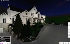 Bloxburg House Ideas Exterior Rich, Black Modern House Bloxburg, Aesthetic Mansion Bloxburg, Bloxburg Roleplay House Exterior, Aesthetic Modern Mansion Bloxburg, Modern Bloxburg House, Cottage Core Bloxburg House, Modern Suburban House, Winter House Exterior