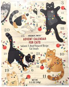 a calendar with cats and kittens on it for the new year's eve