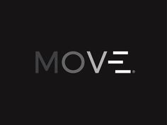 the move logo is shown in black and grey on a dark background with white letters