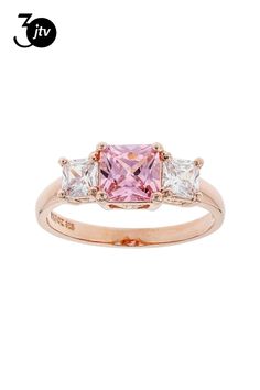 Bella Luce �� pink and white diamond simulants 2.75ctw square, Eterno��� 18k rose over sterling silver ring. Measures approximately 0.75"L x 0.25"W and is not sizeable. The diamond equivalent weight is 2.02ctw. Diamond Simulant, Spring Fling, Pink Ring, 18k Rose Gold, White Diamond, Pink And White, Sterling Silver Ring, Silver Ring, Sterling Silver Rings