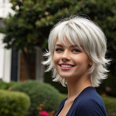 Round Layered Shag Haircut Short Flippy Shag Hairstyles, Shorter Haircuts With Bangs, Womens Layered Haircut Short, Short Shag Hairstyles Over 50 Gray Hair, Tapered Shag Haircut, Shag Haircut With Bangs Short, Punk Short Hairstyles, Shag Without Bangs Hairstyles, Shattered Shag Haircut