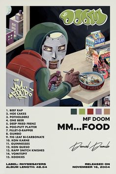 the poster for mr food's tour with an image of a creepy man eating