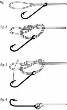 four different types of fishing hooks are shown in black and white, with the same type of hook