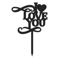 a cake topper that says i love you with a heart and arrow on it