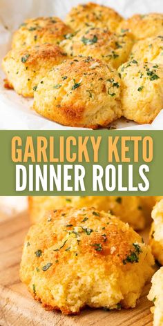 Warm, buttery dinner rolls are not a thing of the past. Brushed with garlic butter, these fluffy keto rolls make your mouth water. And they're completely nut-free! Garlic Dinner Rolls, Keto Dinner Rolls, Keto Rolls, Buttery Dinner Rolls, Keto Diet List, Desserts Keto, Breakfast Low Carb, Postre Keto, Low Carb Sides