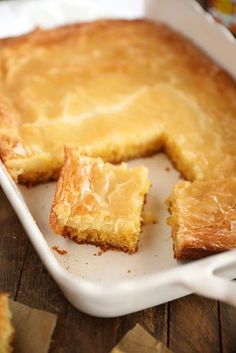 a close up of a cake in a pan on a table