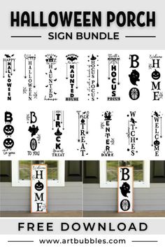 halloween porch sign bundle with free printables