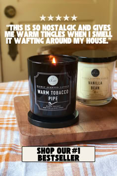 Warm Tobacco Pipe Candle Lit with 5 star review Fun Family Christmas Games, Men Products, Fire Fire, Hygge Home, Signature Fragrance, Colorado Homes, Candles Crafts, Home Scents, Christmas Games