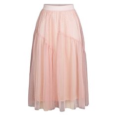 Pink Elastic Waist Elegant Swing Midi Skirt Casual Spring Tulle Skirt, Casual Tulle Maxi Skirt For Spring, Casual Tulle Skirt With Relaxed Fit, Casual Tulle Skirt, Casual Long Tulle Skirt, Petticoat, Midi Skirt, Elastic Waist, Elastic