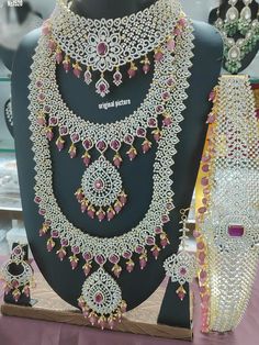 Pakistani Bridal Hairstyles, Fancy Jewellery Designs, Traditional Jewellery, Bridal Dress Design, Cz Necklace, Girly Shoes