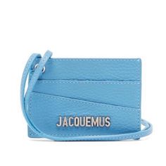 Jacquemus Buffed Calfskin Card Holder In Light Blue. Adjustable Strap With Self-Tie Fastening. Logo Hardware At Face. Three Card Slots. Textile Lining In Beige. Gunmetal-Tone Hardware. Tonal Stitching. Approx. 3.75 Length X 2.75 Height. Worn Twice, Purchased In 2020. Dust Bag And Original Tags From Jacquemus And Ssense Leather Card Holder, Light Blue Color, Key Card Holder, Card Holder Leather, Soft Leather, Card Slots, Calf Skin, Slots, Adjustable Straps