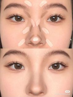 Makeup Ulzzang, Membentuk Alis, Asian Makeup Tutorials, Bentuk Alis, Nose Makeup, Makeup Tip, Simple Makeup Tips, Subtle Makeup