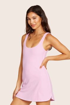 SPORTBODY® STRIPE DRESS - PRIMROSE Sporty Stretch Spring Dress, Sporty Spring Gym Dresses, Pink Sporty Tennis Dress For Spring, Sporty Pink Tennis Dress For Spring, Sporty Spring Dresses For Sports, Moisture-wicking Sports Dresses For Spring, Fitted Mini Sports Dress, Sporty Fitted Moisture-wicking Dress, Pink Tennis Dress For Spring Sports