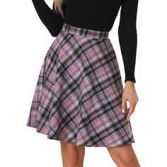 This skirt is timeless thanks to the plaid prints and easy a-line silhouette. Add plaid patterns to your transitional wardrobe with the skirt. It is made to sit high on the waist with an elasticated waistband for a flattering silhouette. Team yours with a chunky knit jumper and Chelsea boots for a versatile work-to-weekend style. You can pair this skirt with boots and overcoats for a warmer outfit. These fashionable clothes for women can not only be worn daily but can also be easily matched as a Skirt With Boots, Mini Wrap Skirt, Chunky Knit Jumper, Skirt Purple, Skirts With Boots, Fashionable Clothes, Suspender Skirt, Weekend Style, Warm Outfits