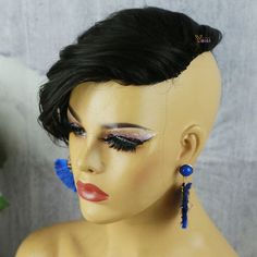 black straight sideswept quickweave Hair Length Guide, Short Hair Twist Styles, Short Weave Hairstyles, Alopecia Hairstyles, Braids With Shaved Sides, Short Shaved Hairstyles, Hair Extensions For Short Hair, Curly Crochet Hair Styles, Quick Weave Hairstyles