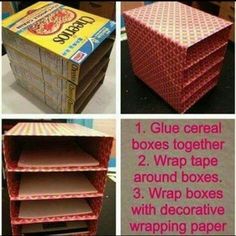 four different ways to make a cardboard box