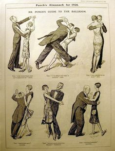 an old fashion book with pictures of people dancing