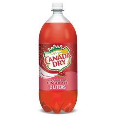 a bottle of canada dry cranberry ginger - apple 2 liters on a white background