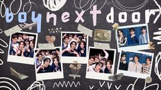 a collage of photos on a blackboard with the words goodbye next to it