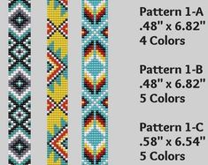 the pattern for this bracelet is shown in three different colors and has an arrow design on it