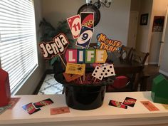 Game Night Centerpieces, Game Night Decorations Ideas, Board Game Themed Party, Game Centerpieces, Night Centerpieces, Game Night Decorations