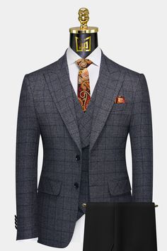 Tom Ford Mens Suits, Plaid Suit For Men, Jericho Barrons, Plaid Suit Men, Plaid Tuxedo, Tuxedo Prom, Best Wedding Suits, Grey Suit Men, Suit Ideas