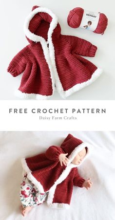 a crochet pattern for a baby's coat and hat