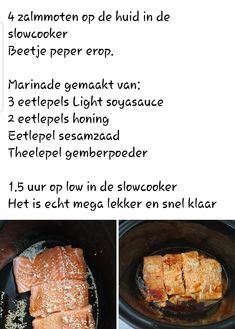 instructions for how to cook salmon in the slow cooker with salt and pepper on top