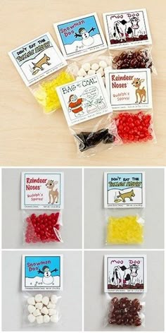 there are many different types of candies in bags