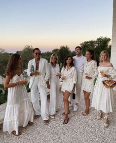 All White Hamptons Party, Birthday Theme Dress Code, White Party Aesthetic Beach, Wedding Guests In White, White Party Rehearsal Dinner, All White Welcome Party Outfits, All White Wedding Dress Code, All White Garden Party Outfit, All White Rehearsal Dinner Party