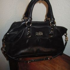 Coach Bag Heavy Black Leather, Silver Hardwear Nice Big Roomy, Very Classy, Very Gently Used, Wellcared For Bag, In Very Good Condition Coach Bag Big, Bags Coach, Coach Bag, Leather Silver, Kate Spade Top Handle Bag, Coach Bags, Black Silver, Top Handle Bag, Black Leather