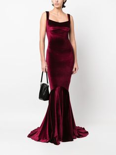 Find ATU BODY COUTURE Velvet Mermaid Gown on Editorialist. burgundy velvet effect sweetheart neck sleeveless mermaid silhouette train scoop back rear zip fastening Velvet Mermaid Gown, Gown Red, Wardrobe Edit, Mermaid Silhouette, Mermaid Gown, Jonathan Adler, Exclusive Fashion, Lady Dior, David Yurman