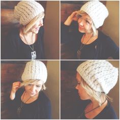 Beanie With Short Hair, Beanie On Short Hair, How To Wear A Beanie With Short Hair, Wearing A Beanie With Short Hair, Short Hair With Beanie Winter, Casual Beanie For Everyday Wear, One Size Fits Most, Warm Beanie With Short Brim For Winter, Beanie Hairstyles For Short Hair, Women’s Beanie Hairstyles