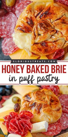 This delicious Baked Brie in Puff Pastry is the perfect appetizer when you want something easy yet impressive! Creamy, melted brie is topped with a drizzle of honey, wrapped in buttery puff pastry and baked to gooey perfection. Whether you’re hosting a cozy gathering or a holiday feast, this dish is sure to wow your guests. Baked Brie In Puff Pastry Honey, Honey Baked Brie, Baked Brie Honey, Baked Brie In Puff Pastry, Brie In Puff Pastry, Melted Brie, Pecan Baked Brie, Brie Puff Pastry, Cozy Gathering