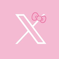 a pink wallpaper with the letter x and a bow on it's head