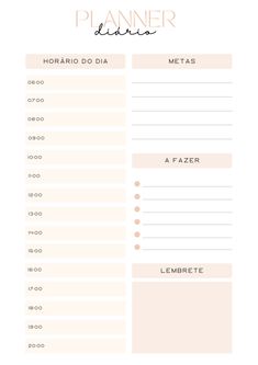 the printable planner is shown in pink