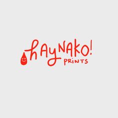 the logo for nayko print's, which has been drawn in red ink