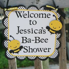 a sign that says welcome to jesus's ba - bee shower