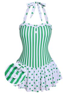 Retro Stage, Tropical Swimsuits, Tank Bikinis, Halter Swimsuit, Vintage Swimwear, Green Swimsuit, Standard Dress, Bra Types, Swimsuits Halter