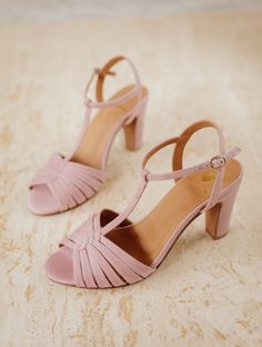 Daisy - Dusty Pink - Bobbies Shoes For, Pink High Heels, Bride Shoes, Pink Suede