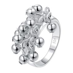 Rings- R016 Christmas gift jewelry bead silver color ring high quality fashion classic girl giftModel Number:778003556 Classic Girl, Discount Jewelry, Rings Jewelry Fashion, Charm Rings, Christmas Gift Jewelry, Color Ring, Christmas Jewelry, Beaded Rings, Rings For Women