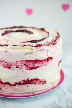 a close up of a cake on a plate