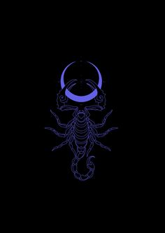 an image of a scorpion in the dark with a blue ring on it's head