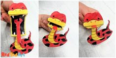 this is an image of someone making a snake puppet