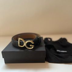 Authentic Dg Logo Leather Belt Small Size Dg Logo, Leather Belt, Belts, Dolce And Gabbana, Women Accessories, Leather, Women Shopping, Black, Color