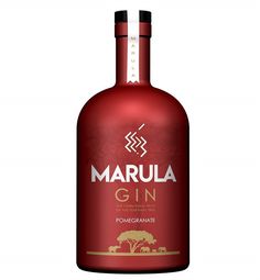 a bottle of marula gin on a white background