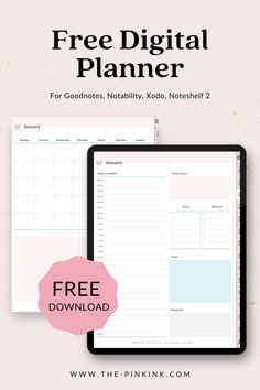 The Pink Ink Freebies. Do you want a FREE digital planner, FREE digital notebooks, FREE digital printables, and a FREE digital calendar to enhance your digital planning experience on your iPad? Sign up for the Pink Ink freebie library and grab these free digital products (and more) instantly! Study Planner Free, Digital Bullet Journal, Digital Weekly Planner, Online Planner