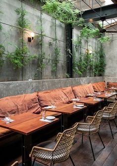 a long table set up with place settings